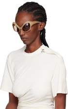 Mugler Beige Cat Eye Sunglasses