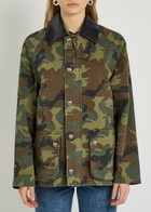 Nili Lotan Andrew Camouflage-print Cotton-blend Jacket Green
