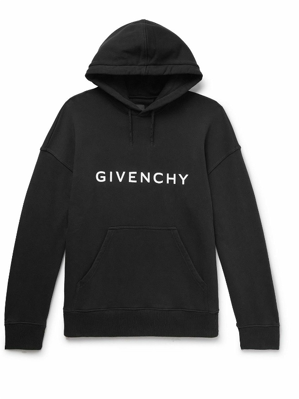 Photo: Givenchy - Archetype Logo-Print Cotton-Jersey Hoodie - Black