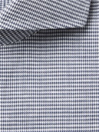 HUGO BOSS - Slim-Fit Cutaway-Collar Puppytooth Cotton-Blend Shirt - Blue