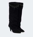Isabel Marant Lezra embellished suede knee-high boots