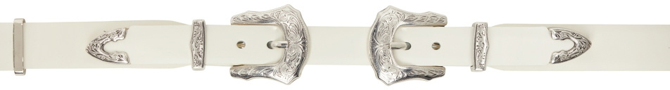 Toga Pulla White Double Buckle Belt Toga Pulla