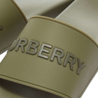 Burberry Men's Furley Logo Slide in Dark Fern Green