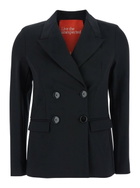 Merci Black Double-breasted Jacket With Peak Revers In Fabric Woman