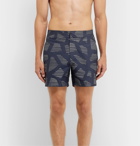 Frescobol Carioca - Modernist Slim-Fit Mid-Length Jacquard Swim Shorts - Blue