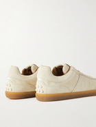 Tod's - Logo-Debossed Leather-Trimmed Suede Sneakers - Neutrals