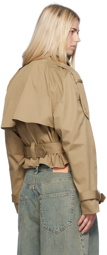Acne Studios Beige Double-Breasted Trench Jacket