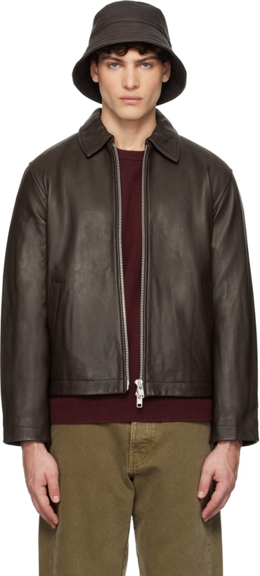 Photo: Sunflower Brown Short Leather Jacket