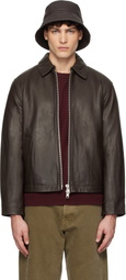 Sunflower Brown Short Leather Jacket