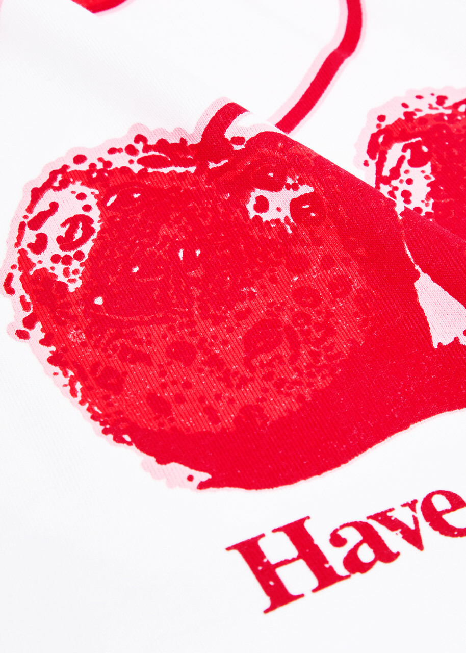 Ganni Cherry Printed Cotton Tank top White