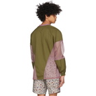 paria /FARZANEH Khaki and Purple Diamond Long Sleeve T-Shirt