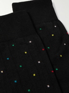 Paul Smith - Ribbed Polka-Dot Jacquard-Knit Cotton-Blend Socks