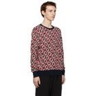 Moncler Black and Red Knit Logo Sweater