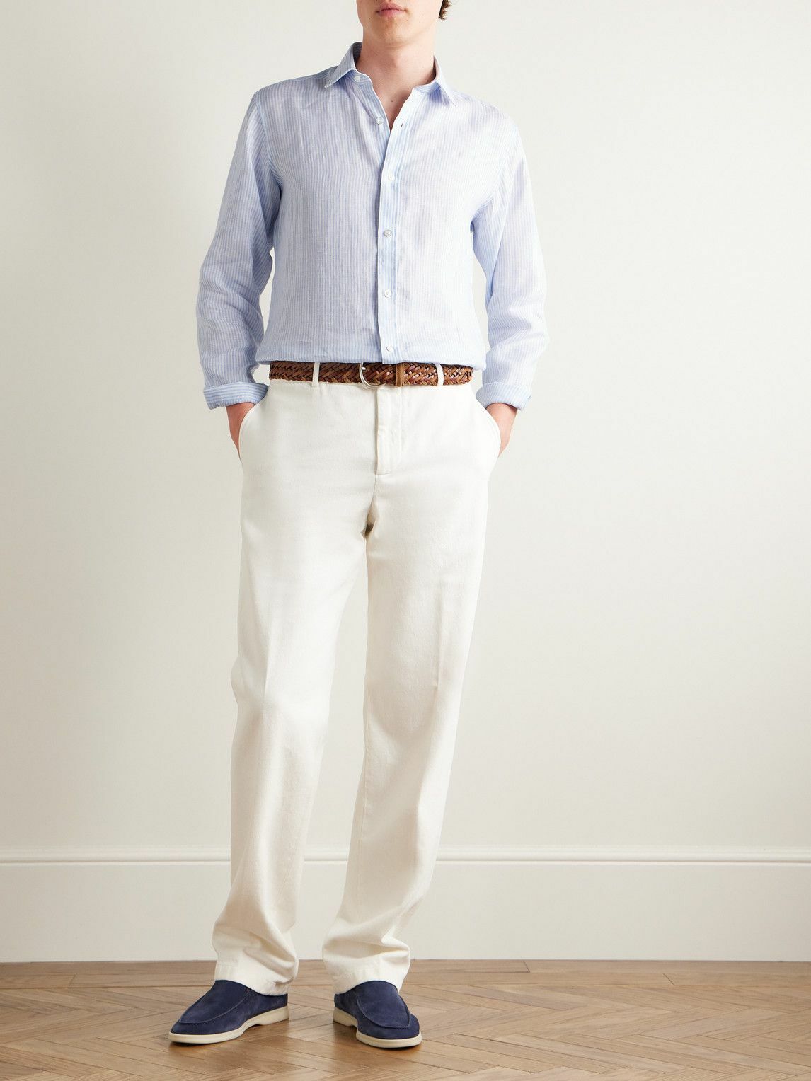 Charvet - Striped Linen Shirt - Blue
