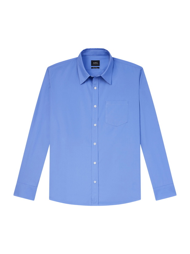 Photo: A.P.C. - Cotton-Poplin Shirt - Blue