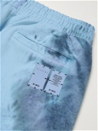MCQ - Breathe Wide-Leg Logo-Appliquéd Printed Cotton-Jersey Shorts - Blue