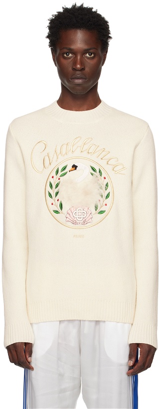 Photo: Casablanca Off-White Emblem De Cygne Sweater