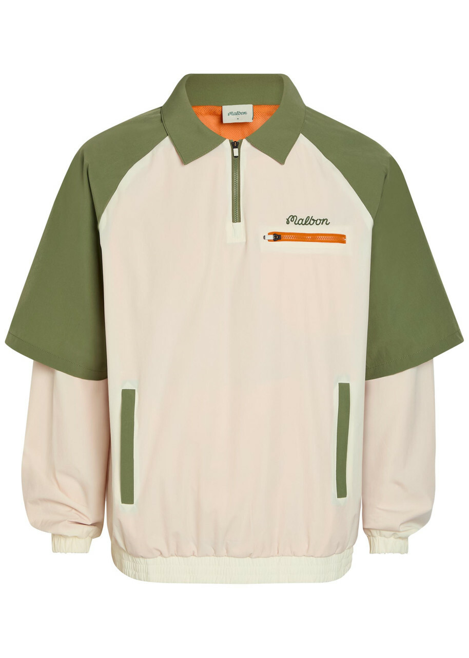 Malbon Marina Panelled Stretch-nylon Windshirt Cream