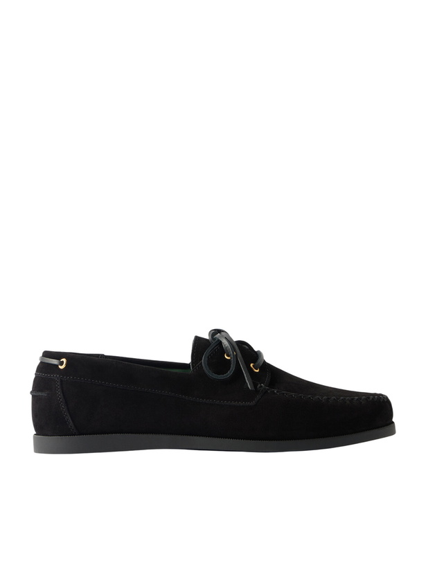 Photo: VINNY's - Boatman Suede Boat Shoes - Black