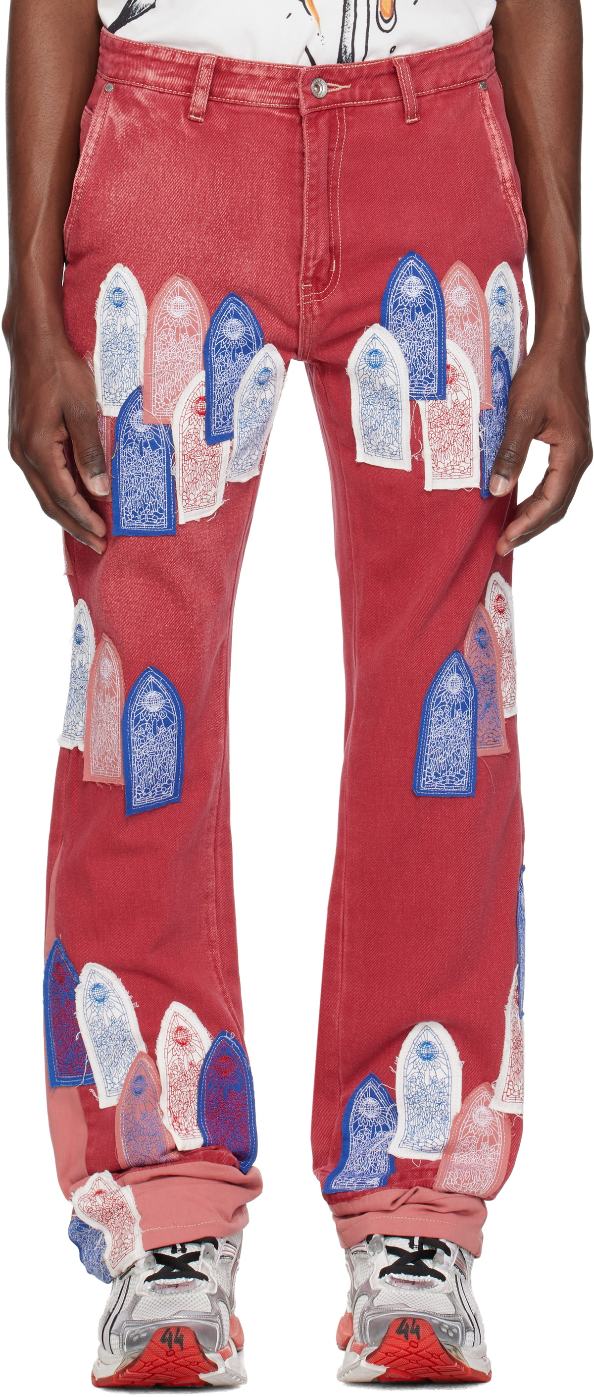 Who Decides War Blue Cowboy Embroidered Jeans WHO DECIDES