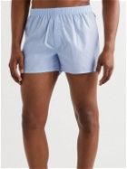Hanro - Mercerised Cotton Boxer Shorts - Blue