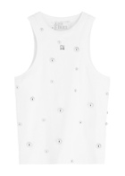 Giuseppe DI Morabito Stud-embellished Ribbed Stretch-cotton Tank White