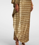Taller Marmo Gilded Ubud scarf-detail sequined gown
