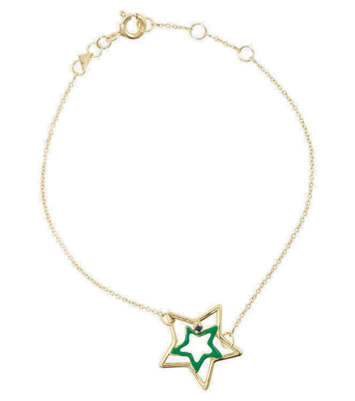 Photo: Aliita Estrella 9kt gold cord bracelet with enamel and sapphire