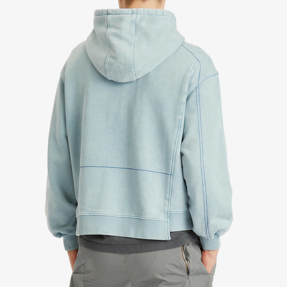 A-COLD-WALL* Men's Oblique Hoodie in Grey-Green Tourmaline