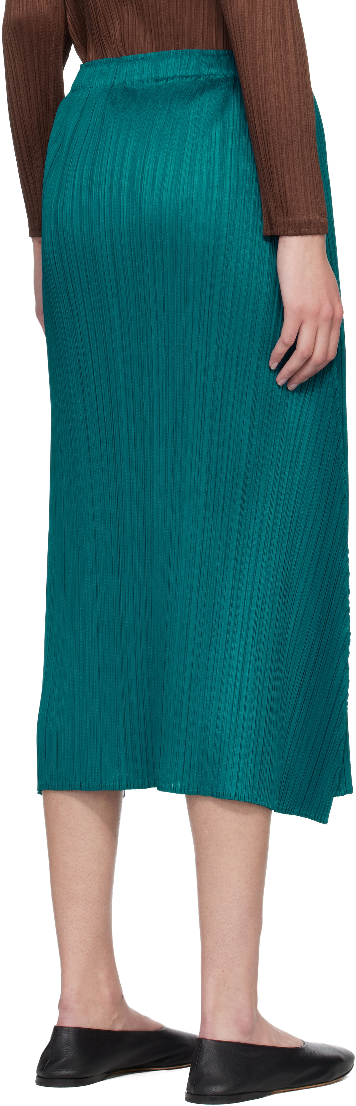 PLEATS PLEASE ISSEY MIYAKE Blue Monthly Colors October Maxi Skirt