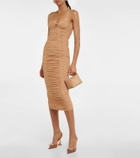 Self-Portrait Embellished ruched midi dress