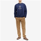Sporty & Rich Men's Crown Embroidered Crew Sweat in Navy