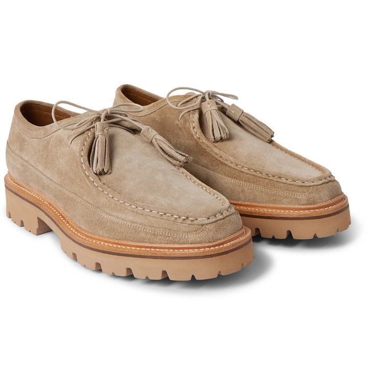 Photo: Grenson - Bennett Suede Tasselled Derby Shoes - Brown