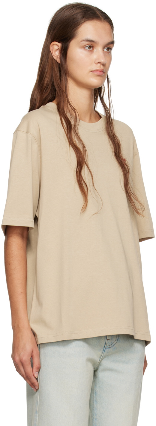 AMI Alexandre Mattiussi Beige Ami De Coeur T-Shirt