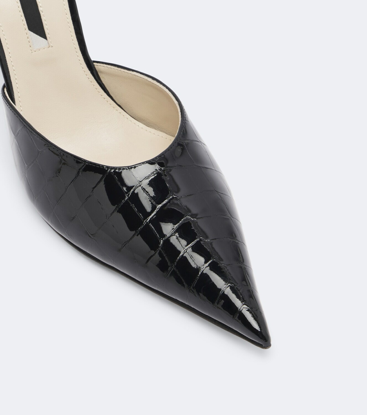 Christen Helix croc-effect patent leather mules