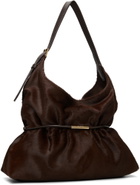 BALMAIN Brown Sphynx Medium Pony-Effect Leather Bag