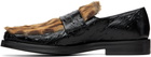 Martine Rose Black Champagne Cap Square Toe Loafers