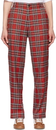 Manors Golf Red Polyester Trousers