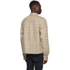 Faith Connexion SSENSE Exclusive Beige Wool and Mohair Checkered Shirt