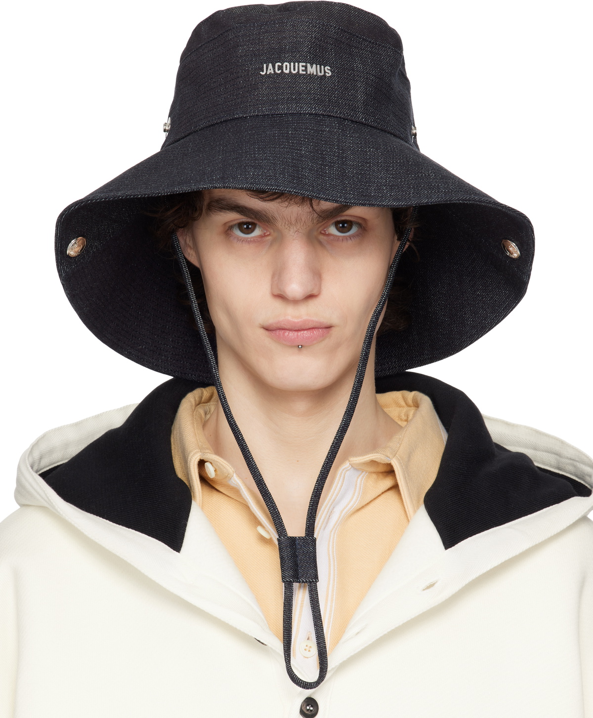 JACQUEMUS The De-Nimes デニム バケット ハット Navy La Croisière 'The de-Nîmes' Denim Bucket Hat by