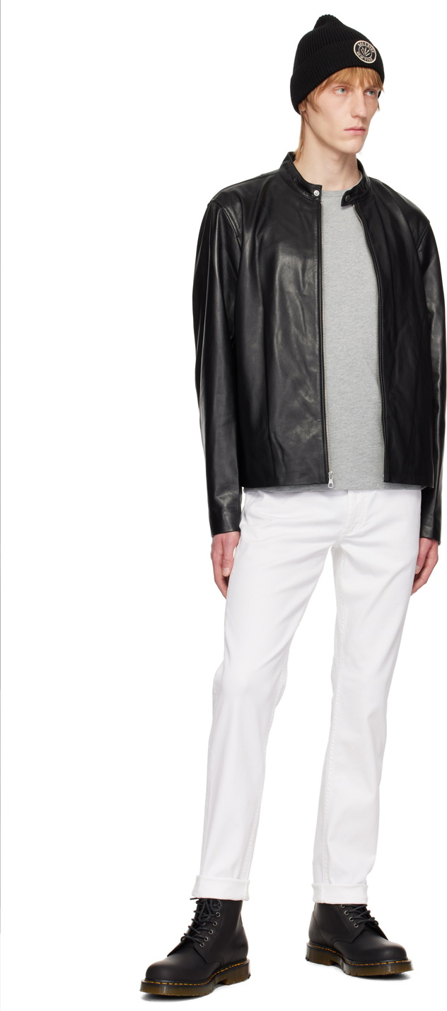 rag & bone Black Archive Café Racer Leather Jacket
