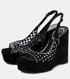 Rene Caovilla Embellished suede platform sandals