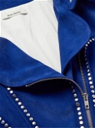 Wales Bonner - Studded Suede Biker Jacket - Blue
