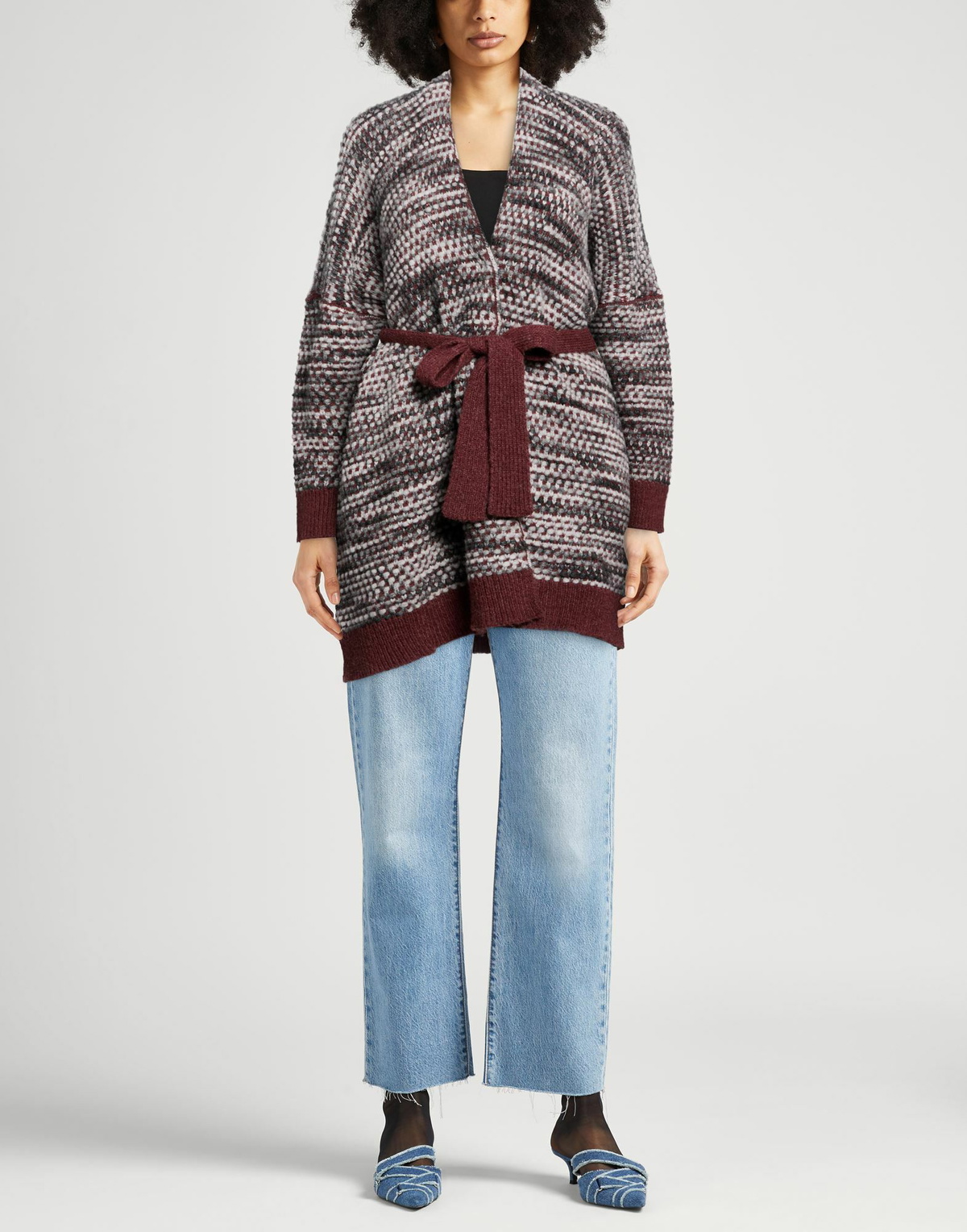 Manila Grace Womens Cardigan Brick