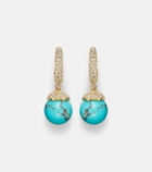 Octavia Elizabeth Orb 18kt gold hoop earrings with turquoise and diamonds