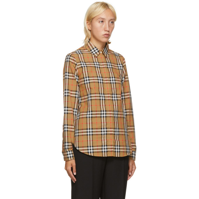 Burberry Beige Check Crow Shirt Burberry