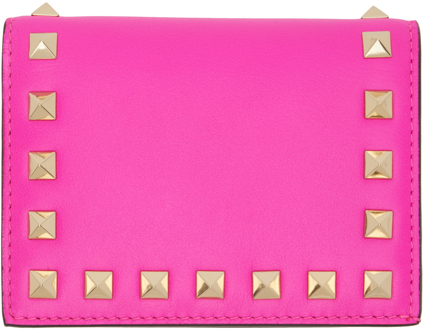 Valentino Garavani Pink Small Rockstud Wallet Valentino Garavani