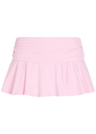 Skims Foldover Stretch-cotton Mini Skort Pink