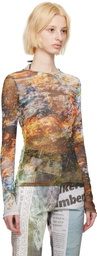 Serapis Multicolor Semi-Sheer Long Sleeve T-Shirt