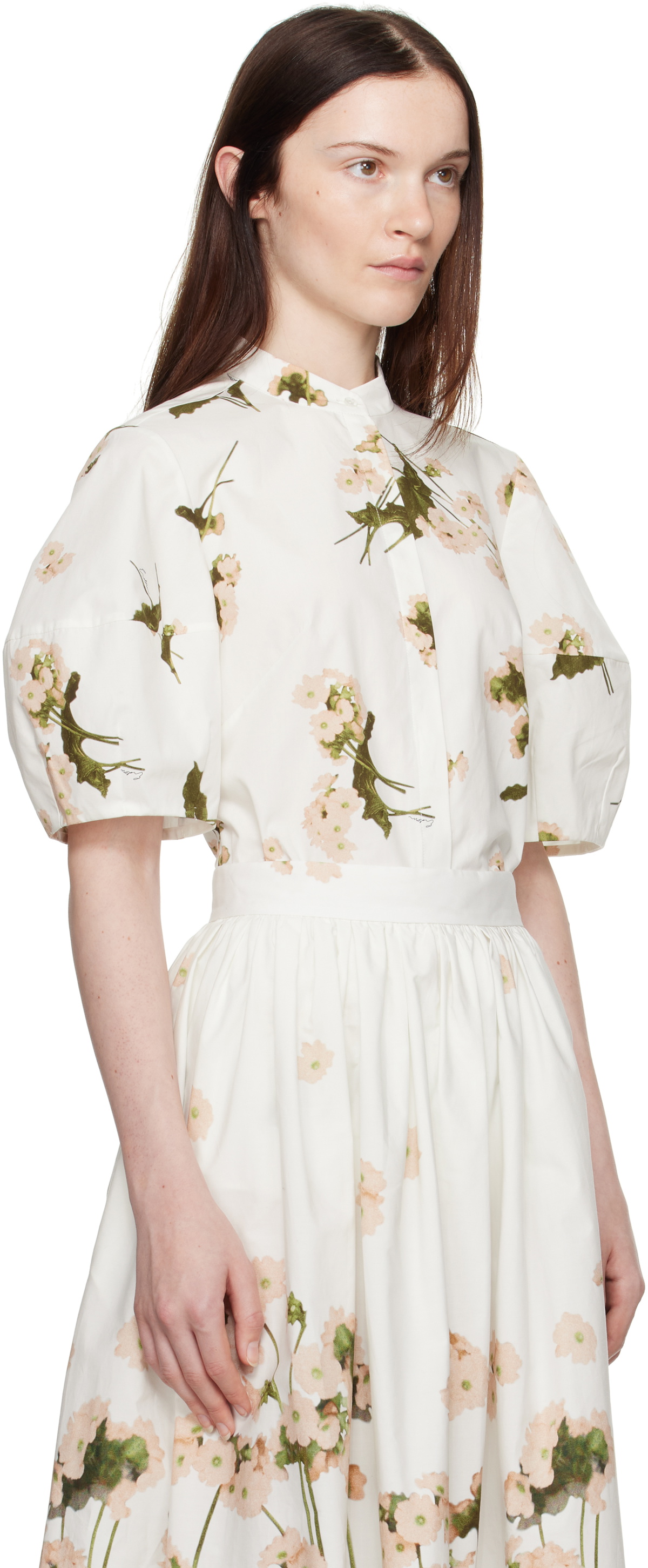 Erdem White Short Sleeve Blouse